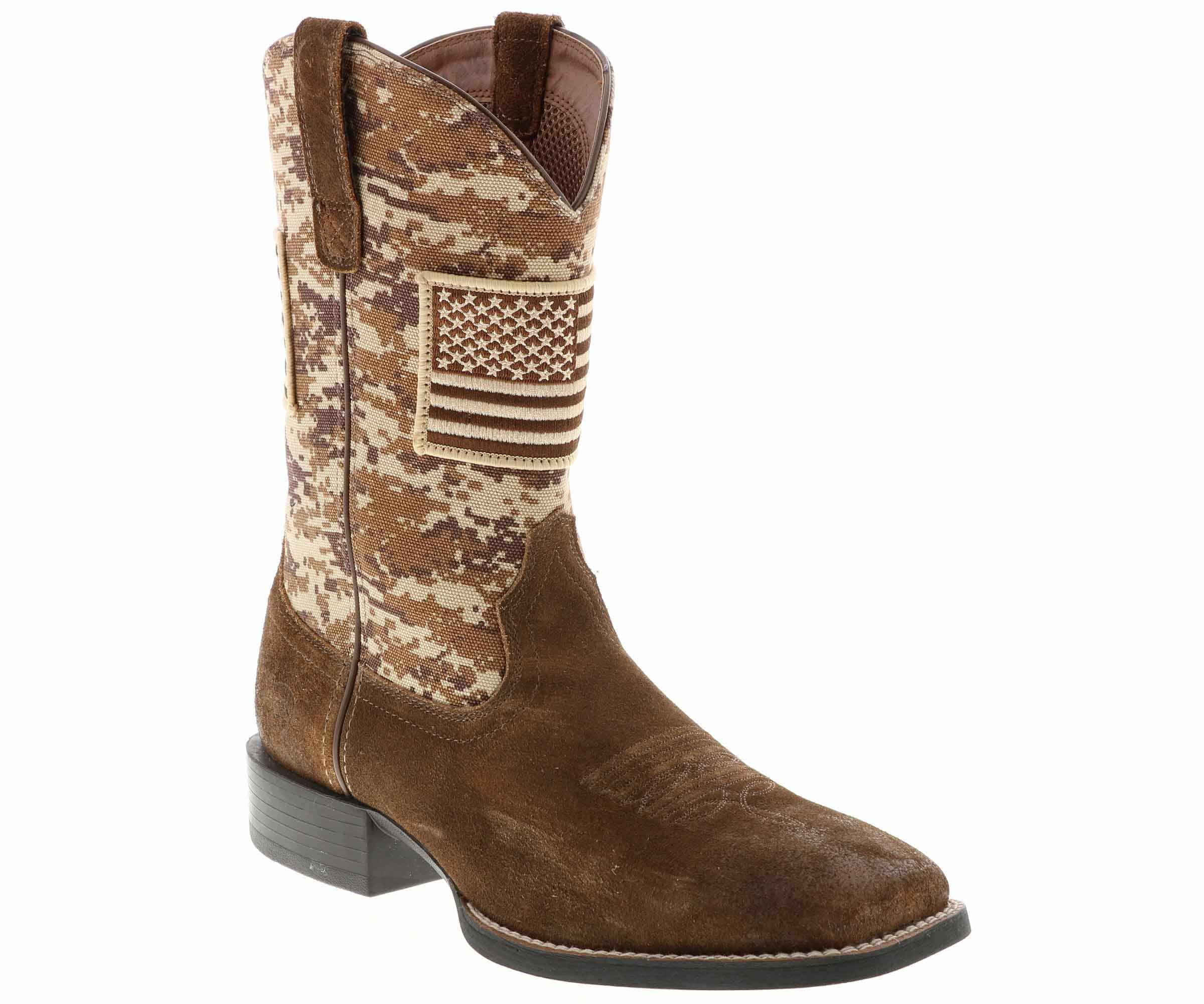 Ariat Mens Sport Patriot Western Boot Distressed Brown Sage Camo Size 10.5 Pre-owned Ariat Sport Patriot Men main image 3