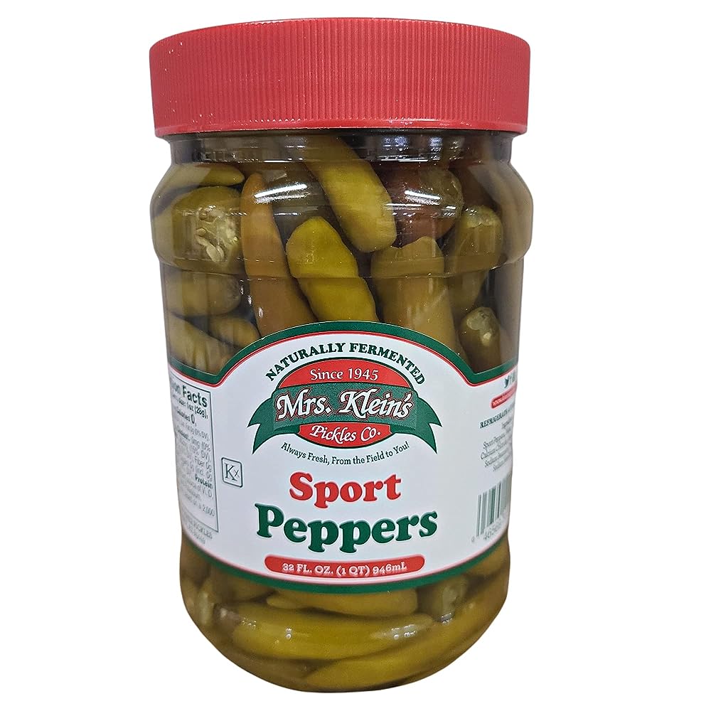 Sport Peppers For Chicago Dogs Large 32 Jar Perfect for Dogs Add Mrs Kleins sport peppers