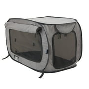 Sport Pet Designs Soft-Sided Pop-Open Dog & Cat Kennel, Gray, Medium