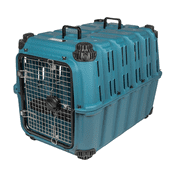 Mammoth Guardian Strong and Durable 36" Plastic Dog Kennel, Blue, Heavy-Duty Travel Crate