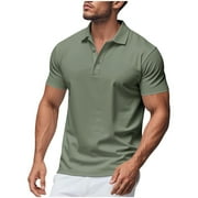 Sport Polo Shirts for Mens Summer Quick Dry Performance Short Sleeve Golf Shirt Moisture Wicking Workout Muscle T-Shirts