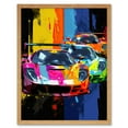 thumbnail image 1 of Sport Racing Cars Vibrant Supercar Race Mancave Gift for Him Art Print Framed Poster Wall Decor 12x16 inch, 1 of 5