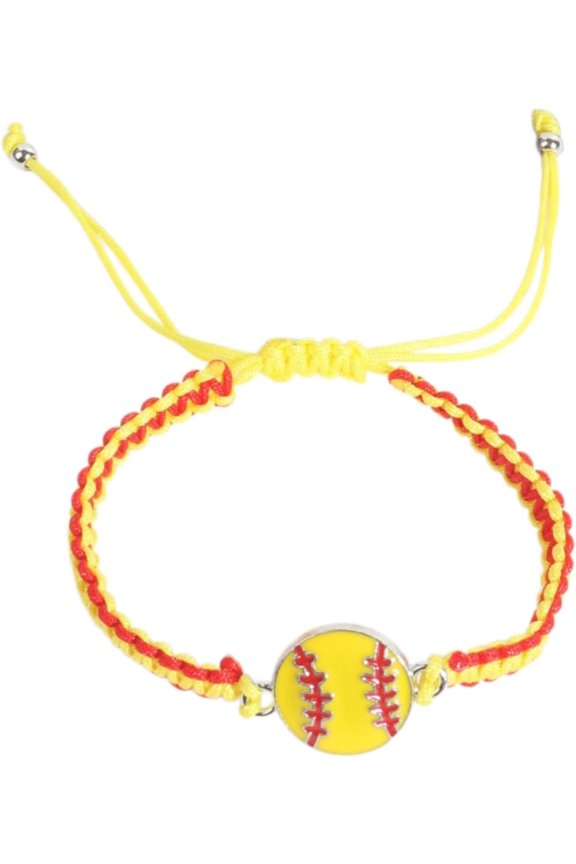 Sport Rope Braided Adjustable Stackable Bracelet Rugby Baseball Basketball Softball Football Tennis for Women for Women Fans Lightweight Beaded Creative Sports Day Jewelry Enamel