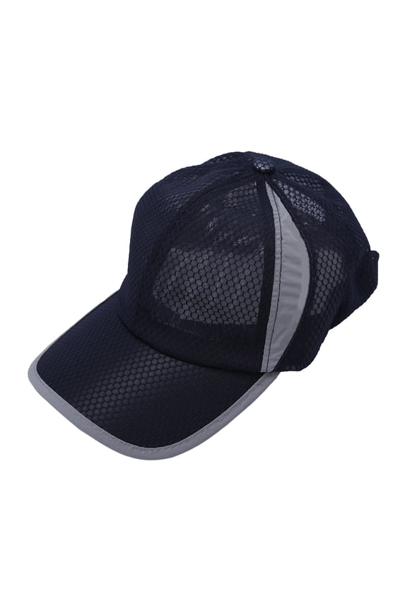 Sport Running Baseball Outdoor Curved Adjustable Summer Sea Beach Mesh Cap Navy Blue