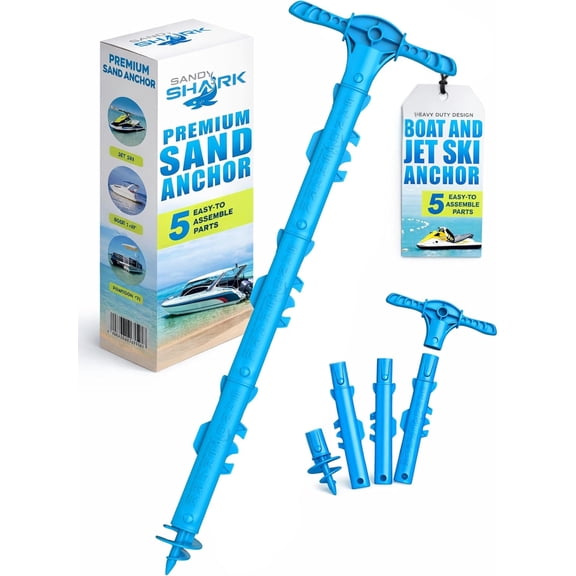 Sport Sand Anchor Pole for Boat Jet Ski Kayak Shallow Water Anchor System Blue