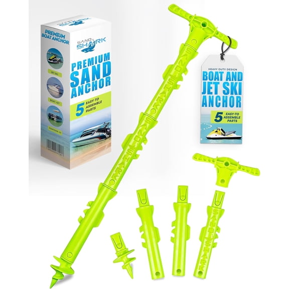 Sport Sandbar Anchor Pole for Boats Jet Skis and Kayaks Shallow Water Anchor System Neon Green