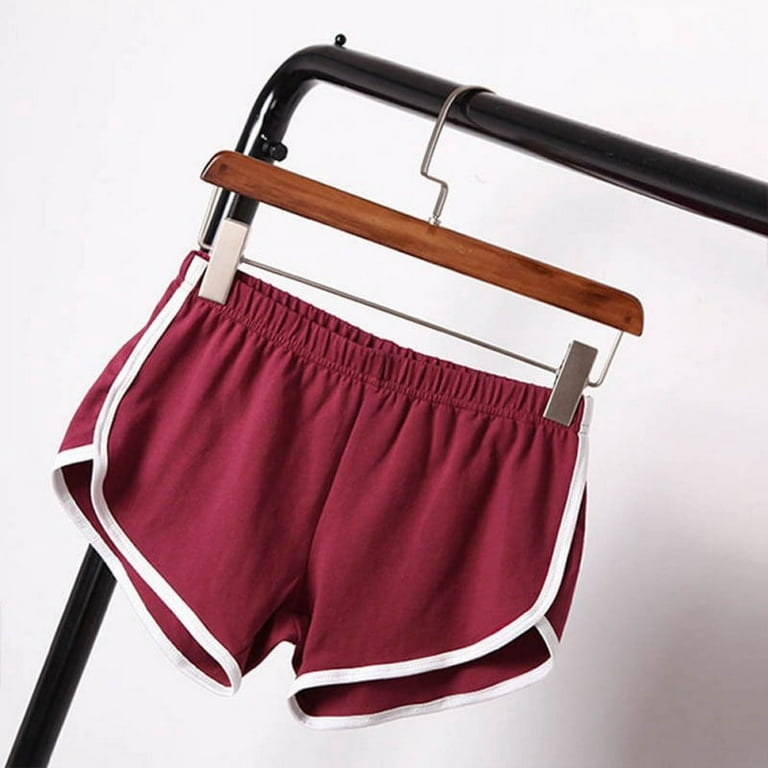 Sport Shorts for Women Athletic Yoga Running Workout Shorts Lounge Short  Pants Fitness Short Pant with Pockets Pajama Bottoms Sleeping Pants Wine  Red