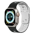 thumbnail image 1 of Sport Silicone Bands for iWatch Band 42mm 44mm 45mm 46mm 49mm for Women Men, Dual-Colors Soft Sports Breathable Replacement Strap for iWatch Series 10 Ultra 9 8 7 6 5 4 SE 3 2 1, Black/White, 1 of 13