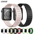 thumbnail image 1 of Sport Silicone Strap for Apple Watch Band 44mm 40mm 41mm 45mm42mm 38mm , Adjustable Breathable Sport Wristbands Bracelet iWatch Series 7 6 5 4 3 2 1 SE, 1 of 9