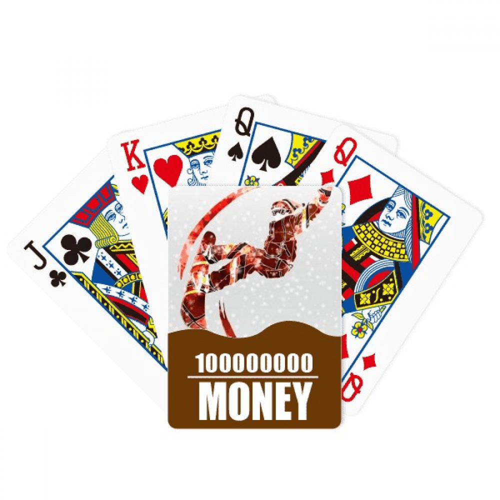 Sport Skateboard Watercolor Skiing Illustration Poker Playing Card Funny Hand Game