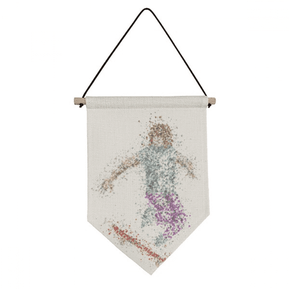 Sport Skiing Skis Cartoon Style Illustration Canvas Flag Hanging Wall Art Decor Banner