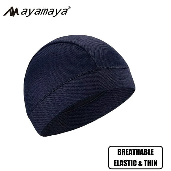 Sport Skull Beanie Cap, AYAMAYA Quick Dry Lightweight Beanie Hat, Summer Cycling Running Helmet Liner, Sweatproof Breathable Sleep Caps(Blue)