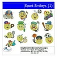 thumbnail image 1 of Sport Smileys(1) Embroidery Designs - All Popular Formats Included - Loaded on USB Stick, 1 of 10