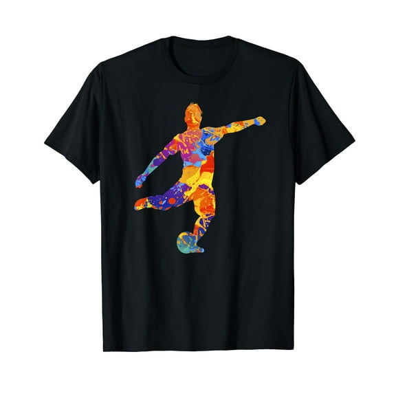 Sport Soccer Graphic - Kids Boys Soccer Player Short Sleeve T-Shirt Black Tee