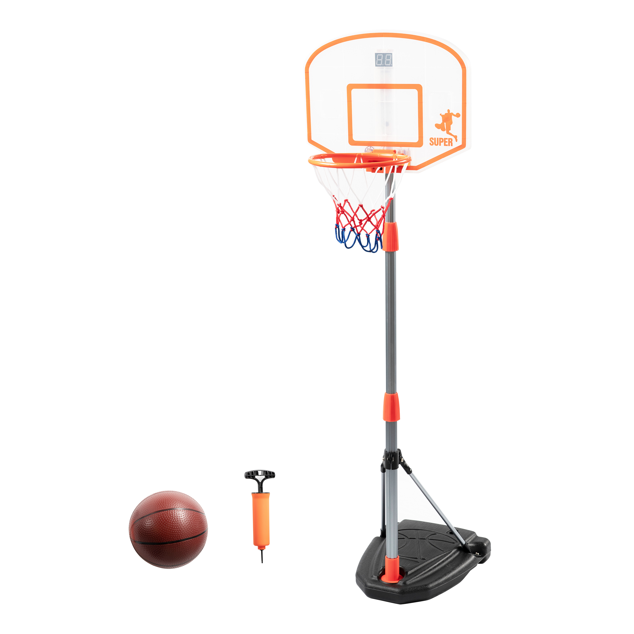 Sport Squad Jumpshot Mini Electronic Arcade Basketball Game with Light Up Basketball, 5.5' Basketball Hoop, 1ct Basketball, 1ct Air Pump - image 1 of 6