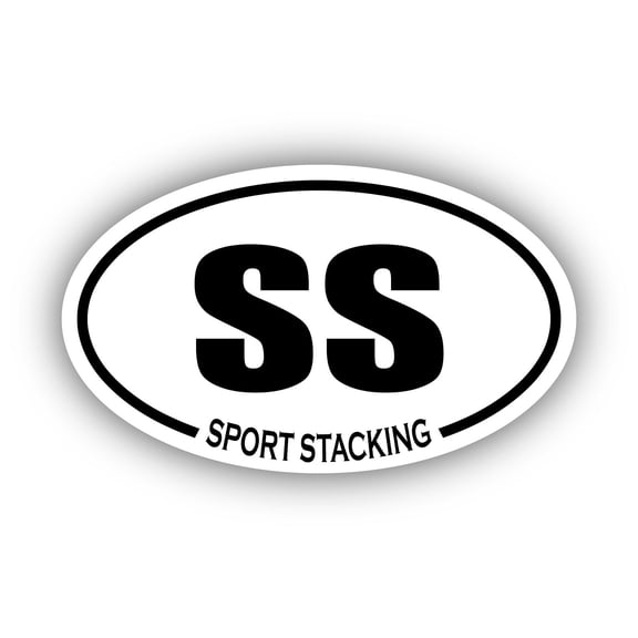 Sport Stacking SS Oval Bumper Sticker 3M Vinyl Decal 3 in x 5 in