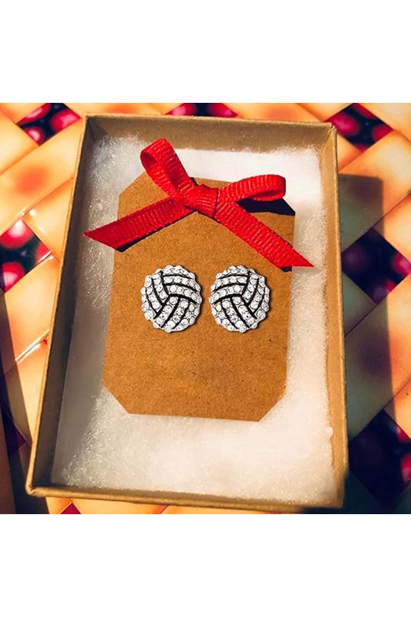 Sport Stud Earrings Shiny Jewelry For Women Trendy Baseball Basketball Rugby Athletic Fashion Accessories