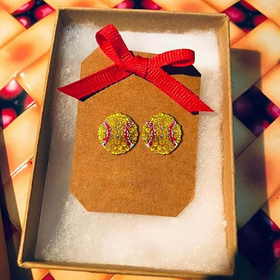 Sport Stud Earrings Shiny Jewelry For Women Trendy Baseball Basketball Rugby Athletic Fashion Accessories