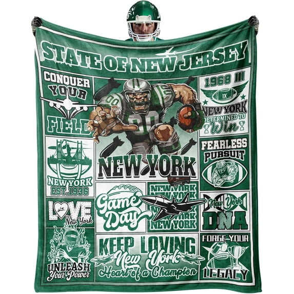 Sport Style Blankets for Football Fans, Football Blanket Gifts, Football Lovers Gift, Team Color Flannel Blanket 60"X50"