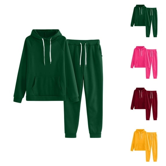 Sport Suit Women Solid And Tracksuit Sweatshirt Hooded Women Suits Sets Women'S Casual Capri Pants
