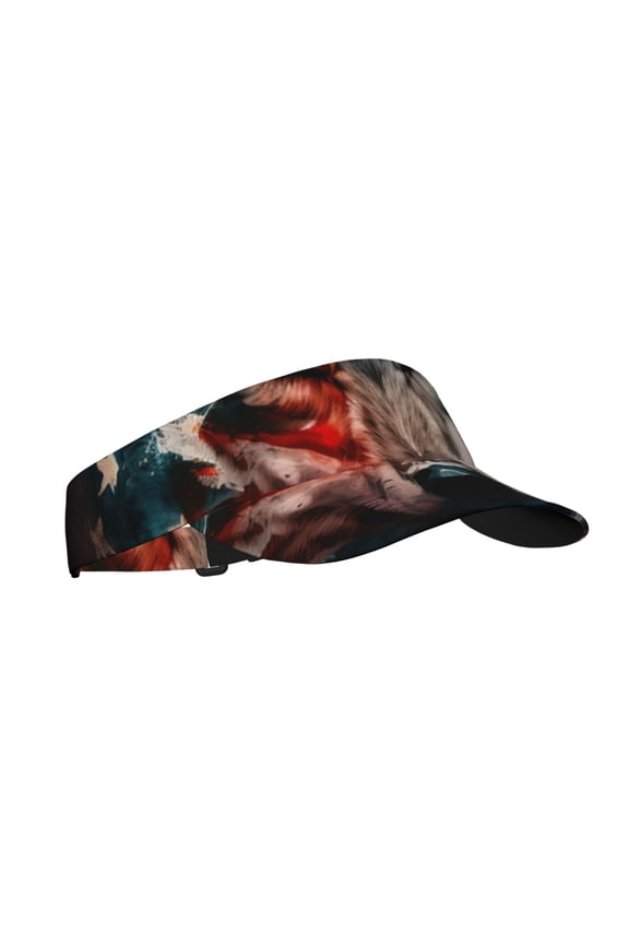 Sport Sun Visor Hats Adjustable Summer Empty Top Cap for Women Men , American Wolf USA Flag