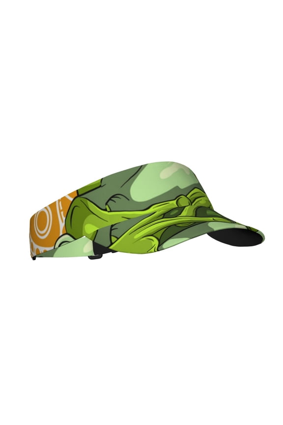 Sport Sun Visor Hats Adjustable Summer Empty Top Cap for Women Men , Cartoon Green Frog