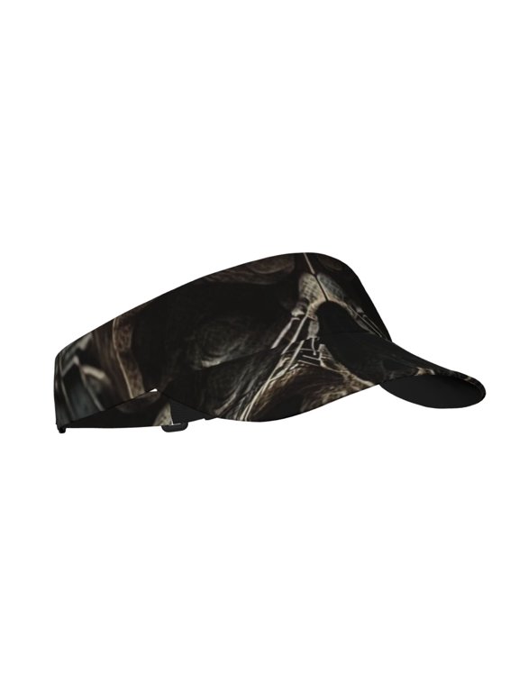Sport Sun Visor Hats Adjustable Summer Empty Top Cap for Women Men , Cool Skull Head Gothic Death