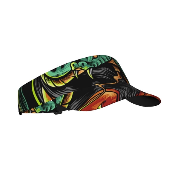 Sport Sun Visor Hats Adjustable Summer Empty Top Cap for Women Men , Devil Snake Demon Japanese