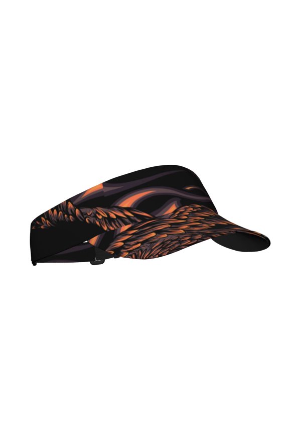 Sport Sun Visor Hats Adjustable Summer Empty Top Cap for Women Men , Flaming Eagle Fire