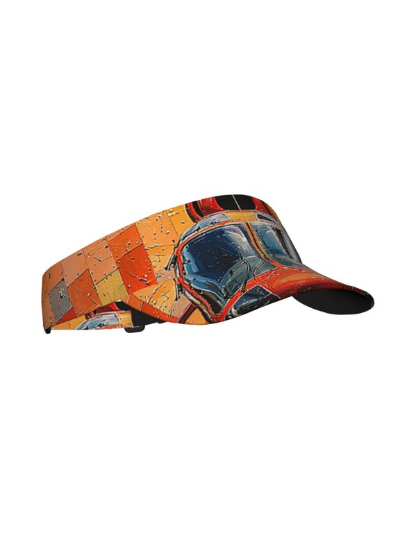 Sport Sun Visor Hats Adjustable Summer Empty Top Cap for Women Men , Helicopter Art