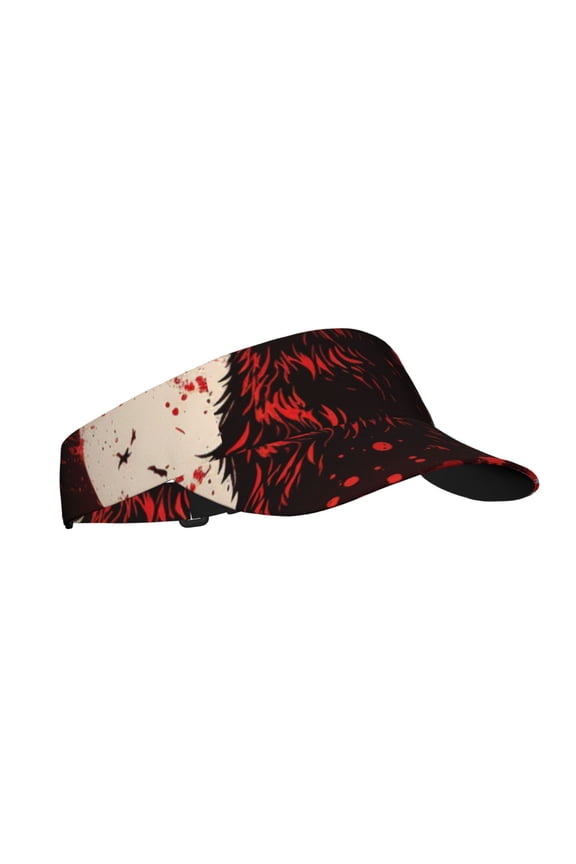 Sport Sun Visor Hats Adjustable Summer Empty Top Cap for Women Men , Howling Wolf Blood Red Moon Cool