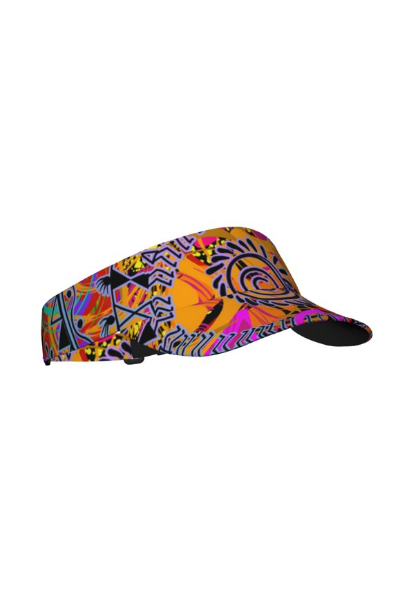 Sport Sun Visor Hats Adjustable Summer Empty Top Cap for Women Men , Indian Tribal Art Colorful