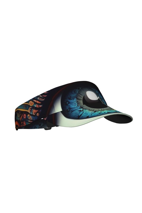 Sport Sun Visor Hats Adjustable Summer Empty Top Cap for Women Men , Magic Evil Eyes Psychedelic