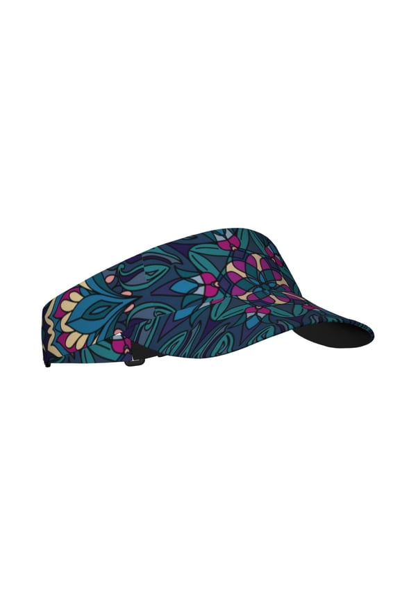 Sport Sun Visor Hats Adjustable Summer Empty Top Cap for Women Men , Peacock Feather Indian Tribal