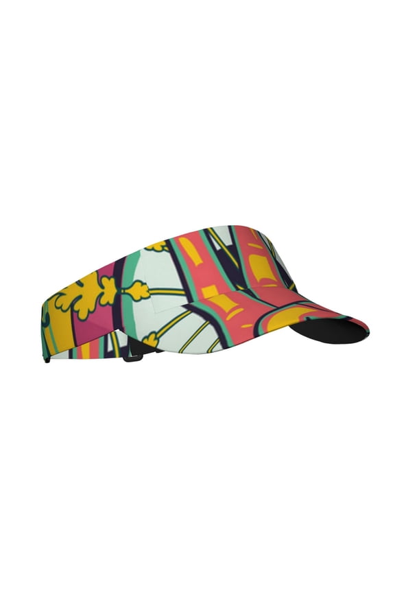 Sport Sun Visor Hats Adjustable Summer Empty Top Cap for Women Men , Psychedelic Love Generation Hippie