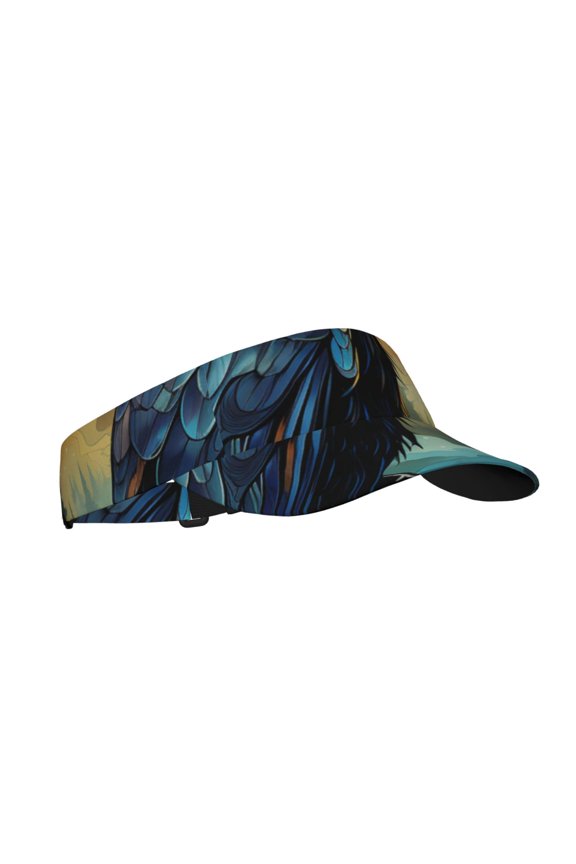 Sport Sun Visor Hats Adjustable Summer Empty Top Cap for Women Men , Raven Moonlight Starry Art