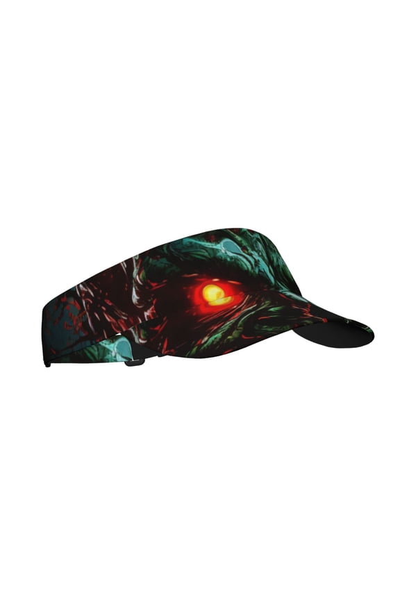 Sport Sun Visor Hats Adjustable Summer Empty Top Cap for Women Men , Skull Ghost Zombies Head Red Eyes Cool