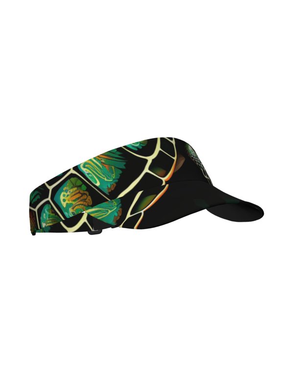 Sport Sun Visor Hats Adjustable Summer Empty Top Cap for Women Men , Turtle Sea World Cool Art