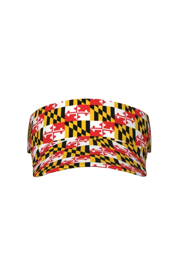 Sport Sun Visor Hats Maryland Flag Pattern Adjustable Empty Top Baseball Cap Ball Caps For Women Men