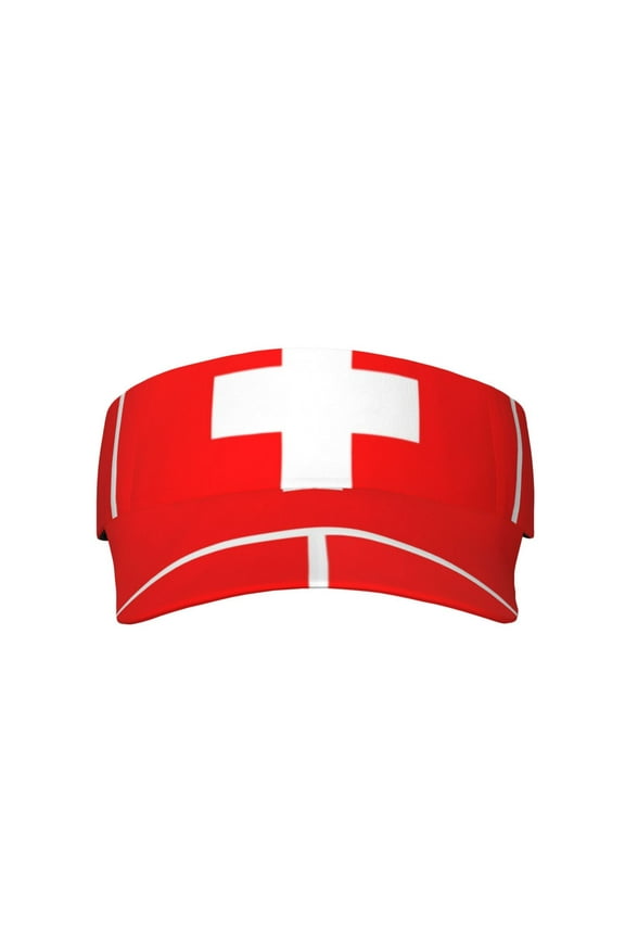 Sport Sun Visor Hats Swiss Flag Adjustable Empty Top Baseball Cap Ball Caps For Women Men