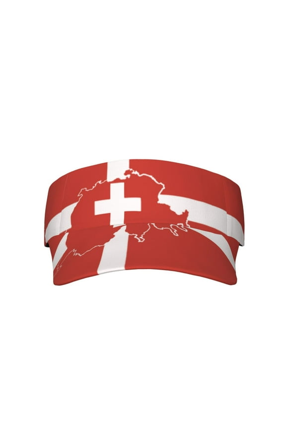 Sport Sun Visor Hats Switzerland Swiss Map Flag Adjustable Empty Top Baseball Cap Ball Caps For Women Men