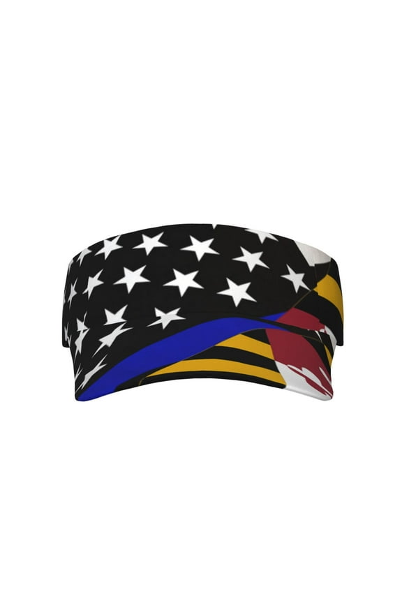 Sport Sun Visor Hats Thin Blue Line Maryland Flag Adjustable Empty Top Baseball Cap Ball Caps For Women Men