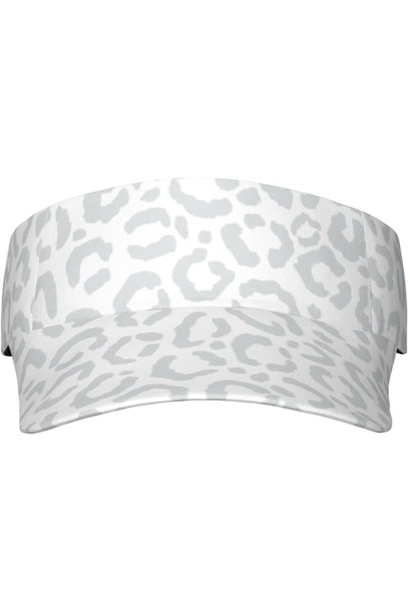 Sport Sun Visor Hats White Gray Leopard Cheetah Animal Print Cap Sun Caps for Women Men