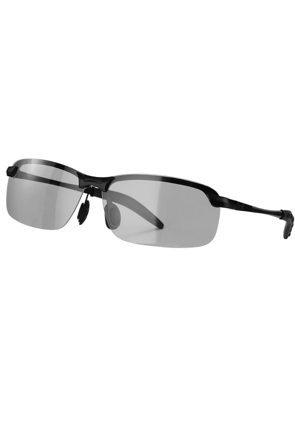 Sport Sunglasses Cycling Polarized Sun Glasses for Men Mountain Bike Bicycle Driving Fishing Running, Black/Clear Gray