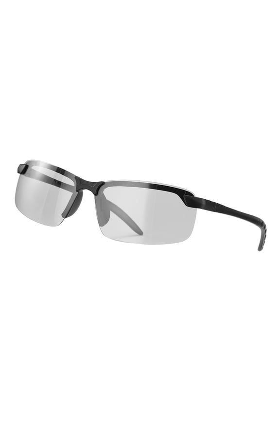Sport Sunglasses Cycling Polarized Sun Glasses for Men Mountain Bike Driving Fishing Running, Black/Clear Gray