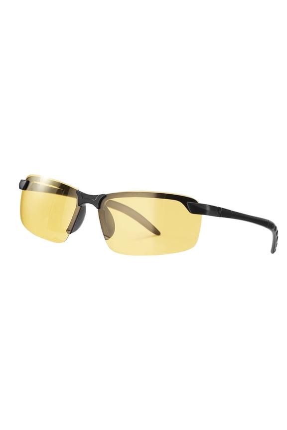 Sport Sunglasses Cycling Polarized Sun Glasses for Men Mountain Bike Driving Fishing Running, Black/Yellow Gray
