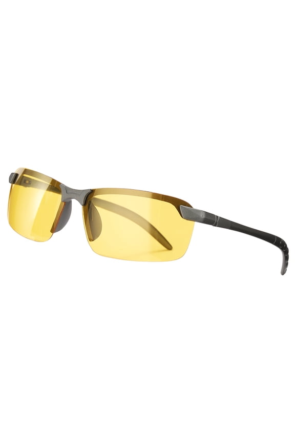 Sport Sunglasses Cycling Polarized Sun Glasses for Men Women Mountain Bike Driving Fishing Running, Gun Gray/Yellow Gray