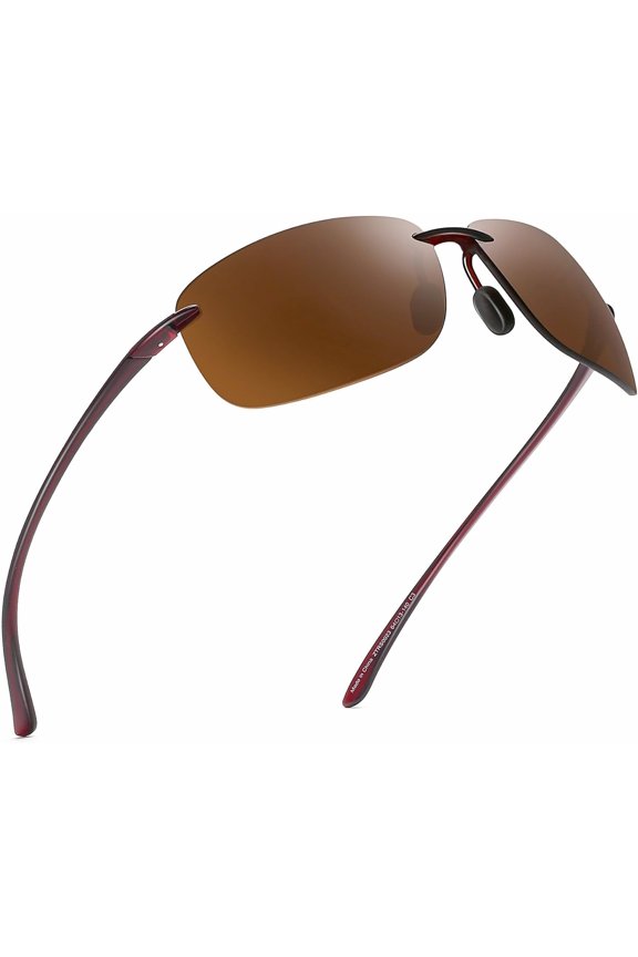 Sport Sunglasses for Men Women TR90 Rimless Frame for Running Fishing Cycling Driving