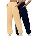 thumbnail image 1 of Sport Sweatpants for Women Solid Colour Workout Sweatpants with Pockets Wide Leg Cargo Trousers Baggy Jogging Joggers High Waisted Tracksuit Bottoms Casual Lounge Active Pants, 1 of 3