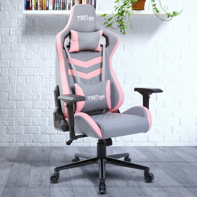 Sport TS 83 Ergonomic High Back Racer Style PC Gaming Chair Grey Pink